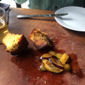 Little Star Diner - Griddled corn muffin with fresh plums. - Diners Near Me - Bozeman, Montana Little Star Diner - Griddled corn muffin with fresh plums. - Diners Near Me - Bozeman, Montana