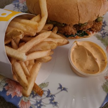 Starbird Chicken - Fries, Starbird sandwich and Chipotle Aioli sauce - Chicken Shop Near Me - Campbell, California