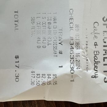 Specialty's Café & Bakery - Receipt to help you identify the person who grunts to the customers - Sandwiches Near Me - Mountain View, California Specialty's Café & Bakery - Receipt to help you identify the person who grunts to the customers - Sandwiches Near Me - Mountain View, California