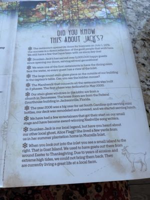 Menu photo 2 Drunken Jack's Restaurant & Lounge Murrells Inlet, SC Menu photo 2 Drunken Jack's Restaurant & Lounge Murrells Inlet, SC