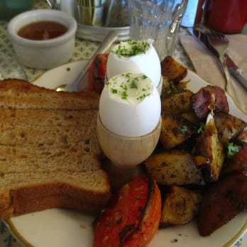 La Note - Oeuf a la Coque (3 minute boiled eggs, toast and home fries) - French Near Me - Berkeley, California La Note - Oeuf a la Coque (3 minute boiled eggs, toast and home fries) - French Near Me - Berkeley, California