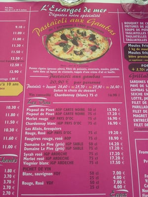 Menu photo 2 L'escargot de Mer Palavas Les Flots, 34 Menu photo 2 L'escargot de Mer Palavas Les Flots, 34