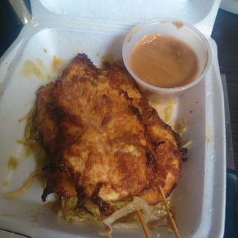 Pad Thai Express - Chicken satay (minus one and some sauce) - Thai Near Me - Olympia, Washington