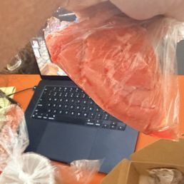 Raw meat in an unsealed bag Raw meat in an unsealed bag