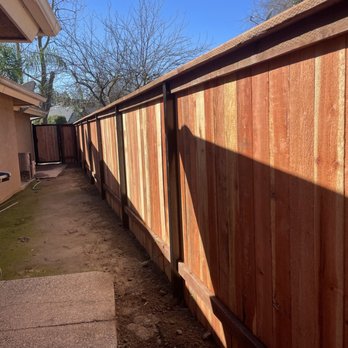 YG Fencing - 60 feet of redwood fence with steel supports. - Fences & Gates Near Me YG Fencing - 60 feet of redwood fence with steel supports. - Fences & Gates Near Me