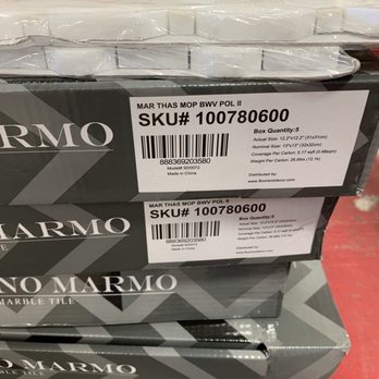 Floor & Decor - Defective tile manufacturer. Fake mother of pearl bonded to plastic that pops off because it is glued on top of the marble. - Home Decor Near Me - North Richland Hills, Texas