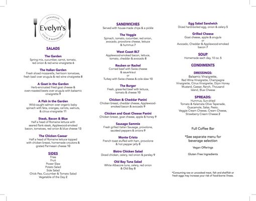 Menu photo 7 Evelyn's Annapolis, MD
