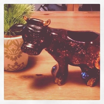 JunkYard Deals - Fake potted plant & pretty cow planter - $1.25 total. Love thrifting, love this shop! - Thrift Stores Near Me - Gresham, Oregon