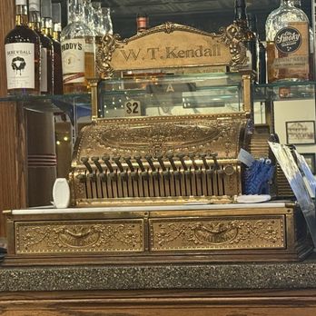 Double-O Saloon - Sweet cash register on the back bar - American Near Me - Monroe Center, Illinois