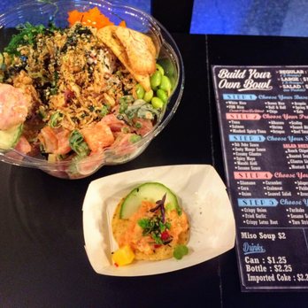 FOB Poke Bar- Seattle - Large poke bowl and a little appetizer we got from the kitchen. The poke tastes sooooo good!!!! And you can choose all ingredients! - Poke Near Me - Seattle, Washington FOB Poke Bar- Seattle - Large poke bowl and a little appetizer we got from the kitchen. The poke tastes sooooo good!!!! And you can choose all ingredients! - Poke Near Me - Seattle, Washington