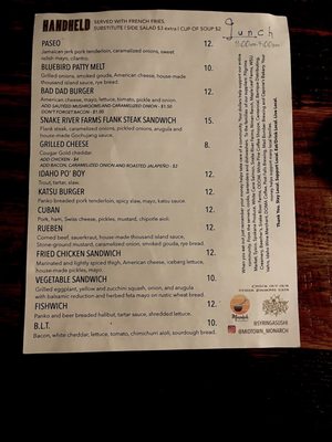 Menu photo 3 Midtown Bluebird Coeur d'Alene, ID Menu photo 3 Midtown Bluebird Coeur d'Alene, ID