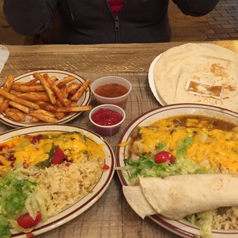 Frontier - Chicken Enchilad, Fries and Frontier Burrito! Yumm - Mexican Near Me - Albuquerque, New Mexico