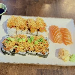 Sushi Toro - Salmon Nigiri, super crunch tuna roll, and Lambaba roll which is very interesting with Korean influence!!!