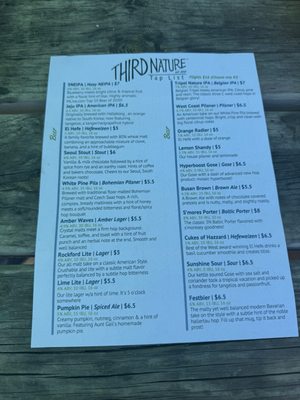 Menu photo 2 Third Nature Brewing Company Rockford, MI Menu photo 2 Third Nature Brewing Company Rockford, MI