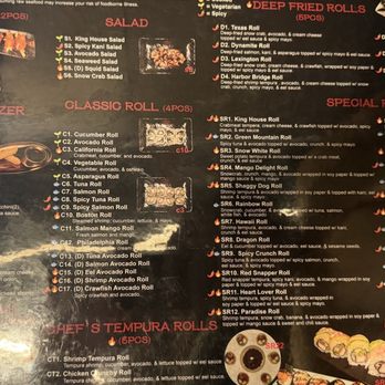 King House - Sushi menu - all you can eat - Sushi Bars Near Me - Burleson, Texas