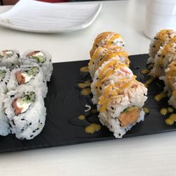 Yoka Japanese & Thai - Good looking rolls, but crunchy flavorless rice.