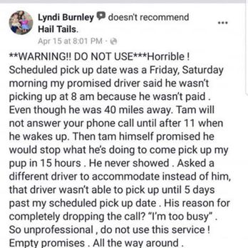 Hail Tails - Same FB reviews - Pet Transportation Near Me Hail Tails - Same FB reviews - Pet Transportation Near Me