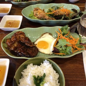 Hanoi Old Quarter - Lunch, Top: Duck middle: soft shelled crab bottom: chicken with fried egg & rice - Vietnamese Near Me - Hawthorn, VIC