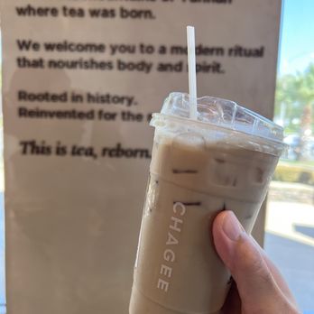 Chagee Modern Teahouse - Their Amber Oolong tea latte! - Tea Rooms Near Me - Ontario, California