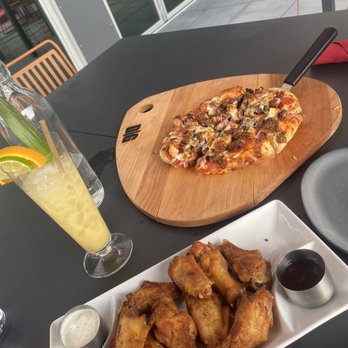 Destination Grille - Meat Lovers pizza (small) & Wings (sides of BBQ sauce & homemade ranch). - New American Near Me - Grimes, Iowa