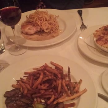 Bistro Campagne - Restaurant Week 2015, Steak Frite, Chicken w fried onions (name?), mac and cheese... - French Near Me - Chicago, Illinois Bistro Campagne - Restaurant Week 2015, Steak Frite, Chicken w fried onions (name?), mac and cheese... - French Near Me - Chicago, Illinois