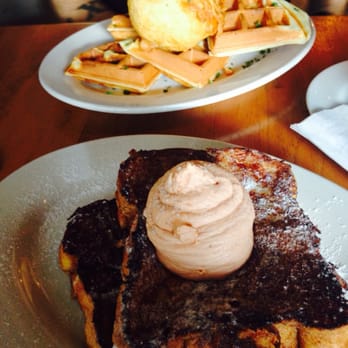 Josh's Delicatessen & Appetizing - French toast with Mamey cream and the fried chicken salad and waffles.... - Delis Near Me - Surfside, Florida
