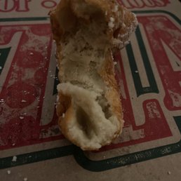 Undercooked sticky zeppole