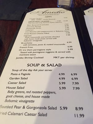 Menu photo 2 Amedeo Restaurant & Lounge Cranston, RI