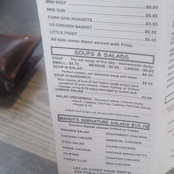 Mindy's Ribs - Back in the menu for the kiddos soup salads and other things etc - Barbeque Near Me - Mokena, Illinois