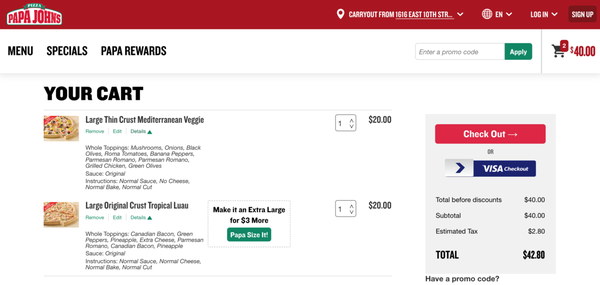 Papa Johns Pizza by null