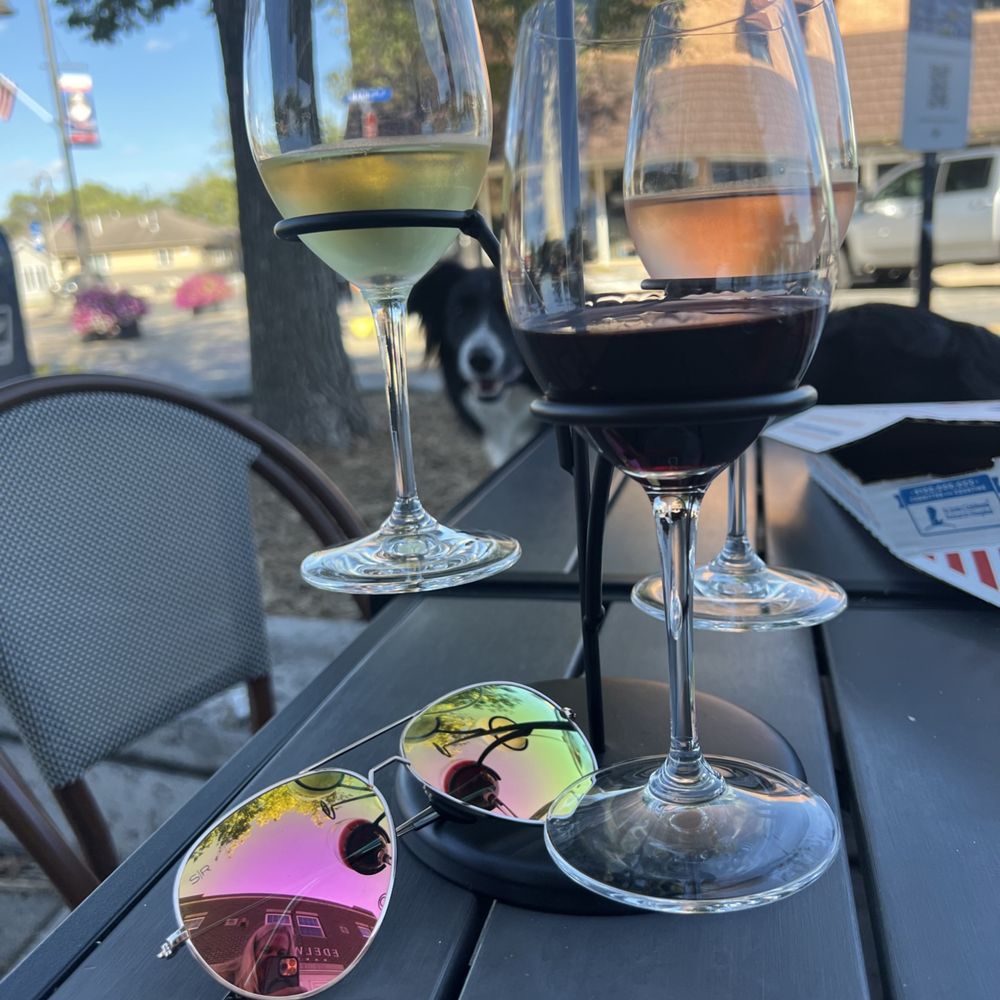 Rhino Wine Bar - Outdoor seating and a flight - Wine Bars Near Me - Prior Lake, Minnesota