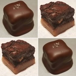 Iris Delights Artisanal Chocolates - Coffee caramel brownie bite in dark chocolate