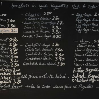 Baguette 81 - Menu Board 2016 - Fast Food Near Me - Banbury, OXF Baguette 81 - Menu Board 2016 - Fast Food Near Me - Banbury, OXF