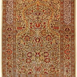 Silk Road Collections - Turkish Hereke Prayer Rug Circa 1930 - 100% SIlk & Gold at Silk Road Collections in Santa Fe Photo ©2014