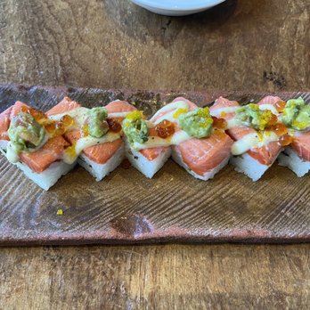 Kingyo - Salmon sushi - pressed - Japanese Near Me - Vancouver, British Columbia Kingyo - Salmon sushi - pressed - Japanese Near Me - Vancouver, British Columbia