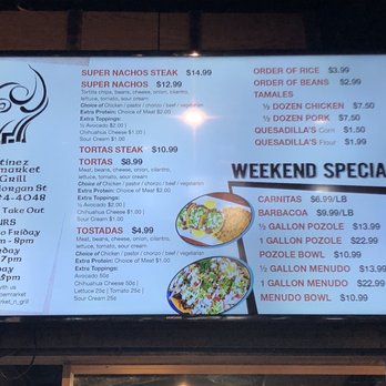Martinez Supermarket - Menu board - Grocery Near Me - Chicago, Illinois Martinez Supermarket - Menu board - Grocery Near Me - Chicago, Illinois