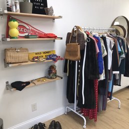 Cute clothing display inside the salon.
