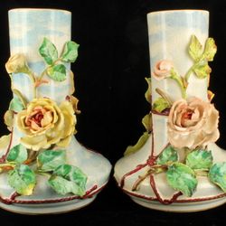 Ellis Antiques - Antique French rose vases