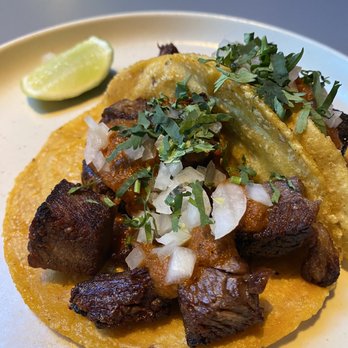 LMNO - Closeup of brisket tacos - Mexican Near Me - Philadelphia, Pennsylvania