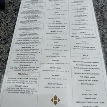 The Hudson - Menu 1 - Cocktail Bars Near Me - Sedona, Arizona