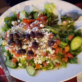 Corfu - Side dish size Greek Salad served with Rack of Lamb - Greek Near Me - Sierra Madre, California