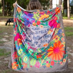 New Creation Gift Boutique - Cozy Blanket: You Make the World a Better Place