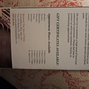 Renewal Day Spa of Trinity - Info about them - Day Spas Near Me - Trinity, Florida Renewal Day Spa of Trinity - Info about them - Day Spas Near Me - Trinity, Florida