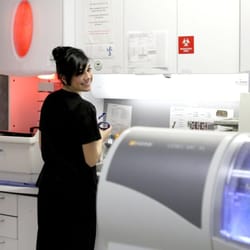 One of our dental assistants working in the lab