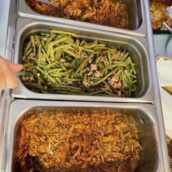 A Catered Affaire - Delicious pulled pork, pulled chicken, green beans with bacon!