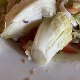 Lettuce cores in the salad. Lettuce cores in the salad.
