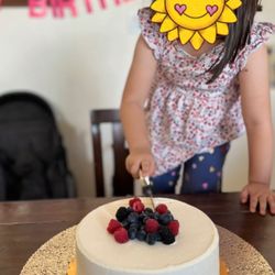 Tartaleta Bakery  - White cake with fresh strawberries inside, $32.50