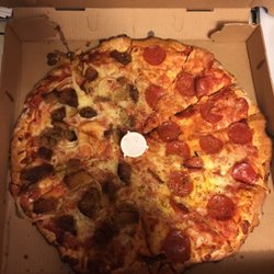 All Star Pizza - Half onion with eggplant and half pepperoni