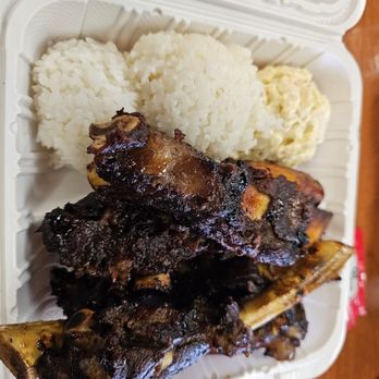 Matiki Island BBQ - Beef Rib Plate aka.."Sam's Plate"! So ono and tender! - Hawaiian Near Me - Anaheim, California