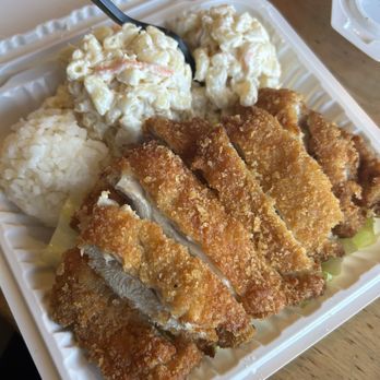 Ono Hawaiian BBQ - Plate with chicken katsu and extra macaroni salad - Barbeque Near Me - Los Angeles, California